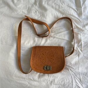 Tan Leather Crossbody Bag
